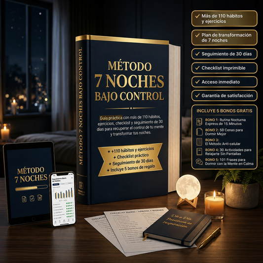 EL METODO 7 NOCHES: COMO DORMIR MAS RAPIDO Y DESPERTAR CON ENERGIA+ 100 PAGINAS+ 5 BONUS DE REGALO